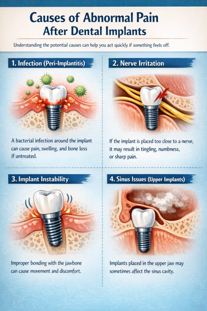 Causes of Abnormal Pain After Dental Implants